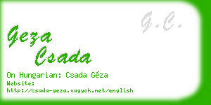 geza csada business card